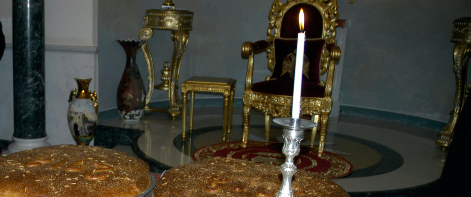 Eight Day Israel Pilgrimage Tour - Cutting of St Basils Pie at the Patriarchate of Jerusalem